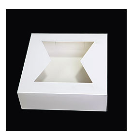 . Pie Box With Window, Lock & Tab Box With Lid – White White