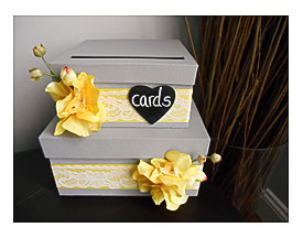Custom Wedding Card Box 2 Tiered Slate Gray And By Astylishdesign