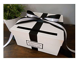 Custom Wedding Card Box Classic Black And White By Astylishdesign