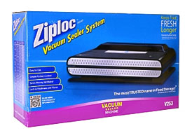 Ziploc V253 Vacuum Sealer System W Roll Quart & Gallon Size Bags .