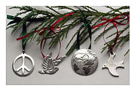 Large Peace Symbol, Peace Sign, Christmas Ornament