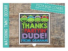 Ninja Turtles Pizza Box Cover TMNT Pizza Box By OmbreDesigns