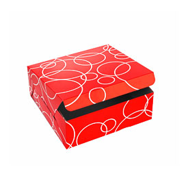 Square Red Circles Cake Box 8x8x3 Bake King Singapore
