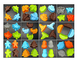 4pcs Animal Silicon Cake Mould Chocolate Ice Cookie Muffin Candy Xmas .