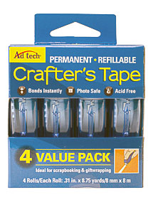 Ad Tech Crafter's Tape Permanent 4 Per Package .31""X315"" 05603 .