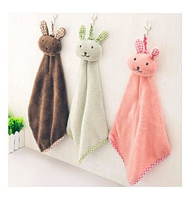 Antibacterial Cute Wipe Hand Towel Bathroom Cartoon Rabbit Hanging .