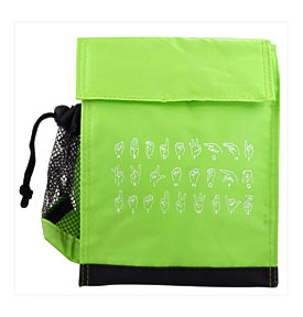 . Communications N548G ASL Alphabet Green Lunch Bag