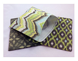 Green Batik Set Of Reusable Snack Bags Lunch By BetweenTheWines