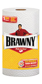 Brawny Pick A Size Perforated Paper Towels, 2 Ply, 11 X 6, White, 6 .