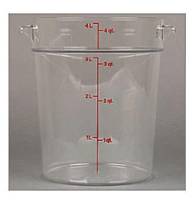 Cambro 4QT Clear CamWear Round Container RFSCW4135 Williams Food .