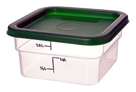Cambro 2SFSPPSW3 2 Qt Square Food Container W Lid 3 Pack