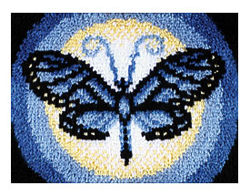 Details About Caron Wonder Art Latch Hook Rug Kit Butterfly Moon