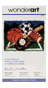 Caron Wonderart Latch Hook Kit 20""X27"" Sports