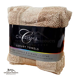 Pcs Charisma 100% Cotton Bath Towel Set 2 Face Washer 2 Hand Towels .