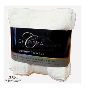 . Charisma 4 Pcs 100% Cotton Bath Towel Set 2 Face Washer 2 Hand Towels