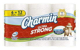 Charmin Ultra Strong Toilet Paper 6 Double Rolls = 12 Regular Rolls