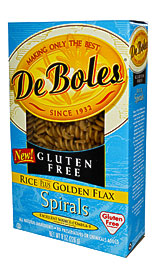 DeBoles, Rice Plus Golden Flax Pasta, Spirals, Gluten Free, 8 Oz 226 .