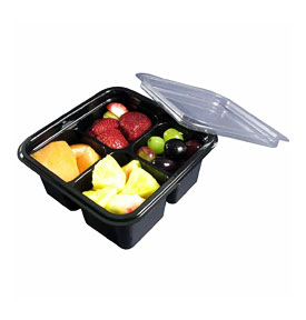Square 4 Cell Container With Inside Fit Lid The Brenmar Company