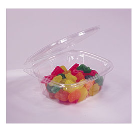 . Seal Clear Hinged Deli Plastic Container With Flat Lid D CH12DEF 1