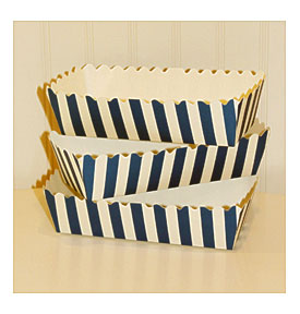 Paper Food Tray 5 Blue Stripe Food Trays Hot Dog By ThePartyFairy