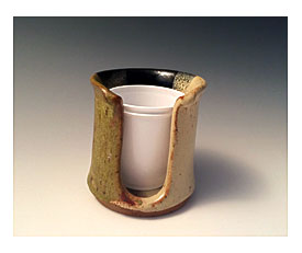 Stoneware Bathroom Cup Holder 3 Oz In Earthtone By PotteryByYvonne