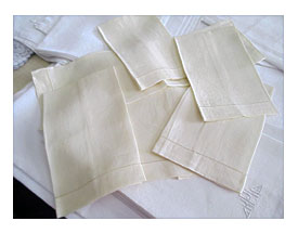 Set Of 6 Pale Yellow Linen Fingertip Towels From Topdraw On Ruby Lane