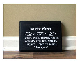 Do Not Flush Hopes Dreams Puppies Kitties Sign By GAGirlDesigns
