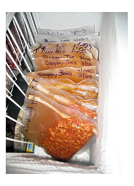 Foodsaver bags in the freezer