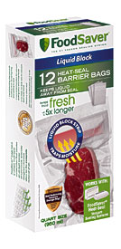 FoodSaver® 12 Liquid Block Vacuum Seal Quart Bags At
