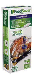 FoodSaver® Expandable 11"x16' Heat Seal Vacuum Sealer Roll, 2 Pack .