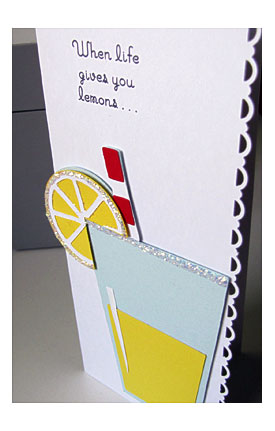 . Straw And Lemon Wedge White Georgia Pacific Cardstock For Base