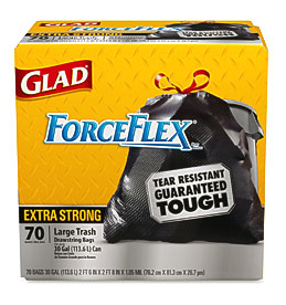 Glad Glad ForceFlex Drawstring Large Trash Bags 30 Gal 30" Width X .