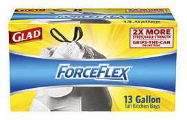 Glad ForceFlex OdorShield Tall Kitchen Drawstring Trash Bags, Gain .