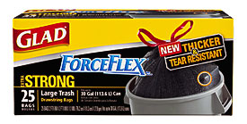 Glad ForceFlex Extra Strong Outdoor Drawstring Trash Bags