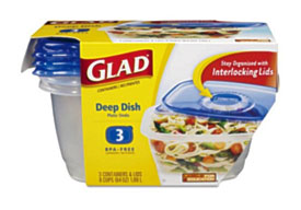 Glad Glad Deep Dish Large Rectangle 8 Cup Container And Lid 3 Pack .