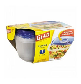 Glad GladWare Deep Dish Food Container, 64 Oz., Plastic, Clear, 6 3 .
