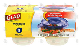 Gladware Mini Round 1 2 Cup Containers & Lids; Microwave, Dishwasher .