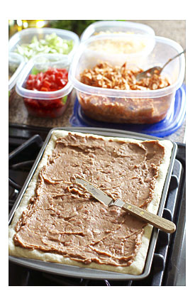 The Refried Beans Into A Microwavable safe GladWare® Bowl. Microwave .