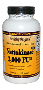 Healthy Origins, Nattokinase 2,000 FU's, 100 Mg, 180 Vcaps