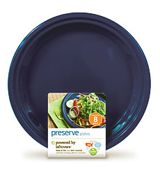 Eight 10.5 Inch Plates That Are Made Of 100% Recycled #5 Plastic .