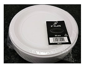 Round 9 White Plastic Plates 23cm Heavy Duty Strong AD18