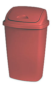 Hefty Touch Lid 13.3 Gallon Trash Can, Red