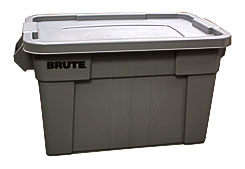 . Brute Tote Box 20 Gallon Gray Stackable Storage Bin Container With Lid