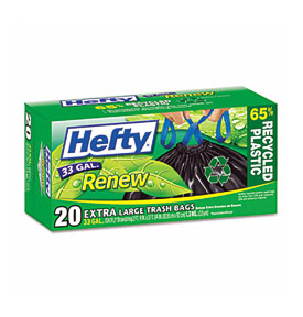 Hefty Hefty Renew Recycled Kitchen & Trash Bags, 33gal, 1.1mil, 24 X .