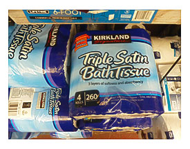 . Packs Of Four Rolls Of Kirkland Signature Triple Satin Bath Tissues
