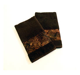 Brown Batik Hand Towels Decorative Hand Towels By FernsAtTheLake