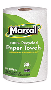 Marcal Small Steps 6210 Jumbo Recycled Paper Towel 2 Ply 11" X 9 .