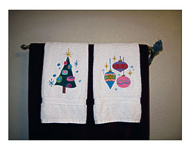 These Towels Are Retro Christmas Design From Embroidery Library . I .