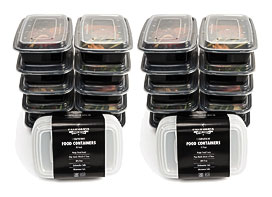20 Meal Prep Food Storage Containers 1 Compartment Reusable Plastic .