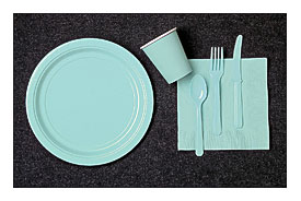 Robin's Egg Blue Paper Plates, Napkins And Cups Parties 2 Order